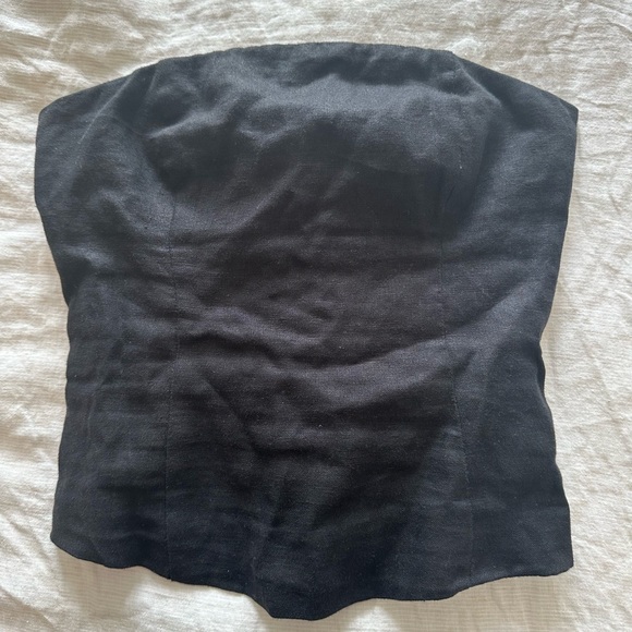 Frankie shop Samsoe Black Strapless Top - Picture 1 of 4
